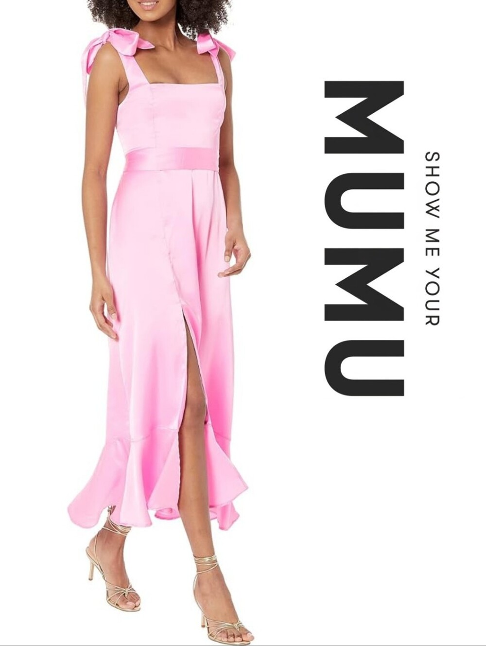 Show Me Your Mumu Garden Midi Dress Bubblegum Luxe LG - Picture 1 of 4
